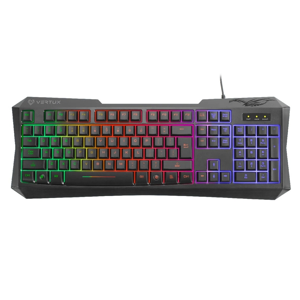 Vertux Radiance Ergonomic Backlit Wired Gaming Keyboard 