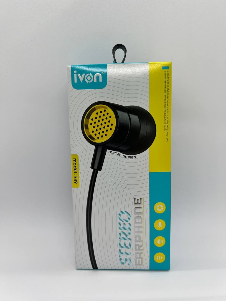 Ivon E-49 Stereo Earphones