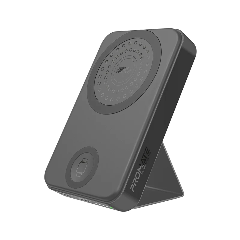 Promate PowerMag-Trio SuperCharge MagSafe Compatible & Apple Watch Wireless Charging Power Bank
