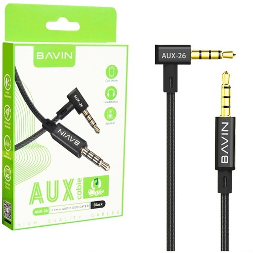 Bavin AUX-26 3.5 Pin To 3.5 Pin Aux Cable 1.5 Meter