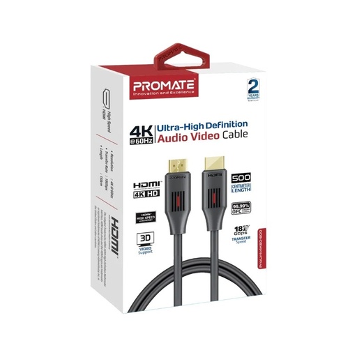 Promate ProLink4K60-500 (Ultra-High Definition 4K@60Hz HDMI Audio Video Cable)